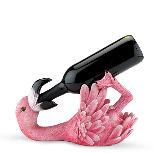 True Flirty Flamingo Polyresin Wine Bottle Holder, Perfect for Kitchen Decor, Wine Accessories, Wine...
