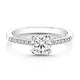 diamond ring song Marke – Forever Diamond. Moissanit -Diamantring 0,81 kt; Verlobungsring,Hochzeitsring, Ring, 14 K Weißgold, Solitär, Jahrestag, Ringgrößen: 48, 49, 50, 52, 53, 54, 55, 56, 58, 59, 60, 61