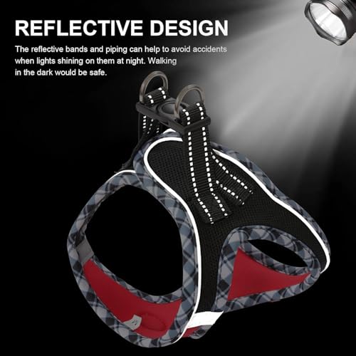 Hipubby Dog Harness Small Sized and Leash Set, No Pull Adjustable Reflective Step-in Puppy Pet Vest Harnesses for Small Medium Large Dogs and Cats - Pink, XS - Image 5