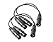 Devinal XLR Splitter Male to 2 Female Cable, Dual XLR Female to XLR Male Balanced Patch Y Cable, 3 PIN XLR Plug to 2 XLR Jacks Microphone Adaptor Cord - 1 Feet 2 Pack