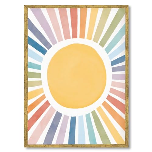 Balsuka Trendy Sun Nursery Wall Art Sunlight Canvas Print Boho