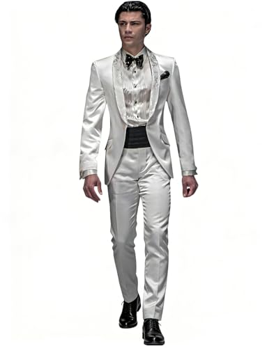Tailcoat Revers Châle 2 Pièces Homme Costume Slim Fit QZI