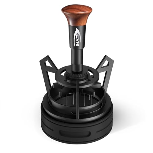 Image of IKAPE Espresso Coffee V3 WDT Tool, 54mm Stirrer Distribution Tool, Equipped with 10-needle Stirrer, Adjustable Needle Height, Coffee Stirrer with Dosing Funnel & Stand
