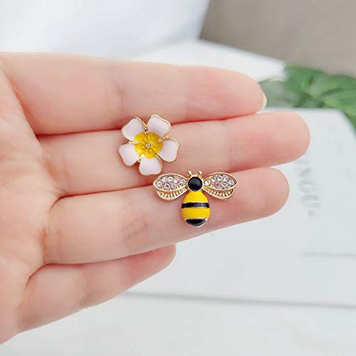 Boucles d'oreilles abeille et fleur exquises avec finition de qualité supérieure - 3