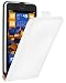 Produktbild mumbi Echt Leder Flip Case kompatibel mit Microsoft Lumia 640 XL Hülle Leder Tasche Case Wallet, weiss