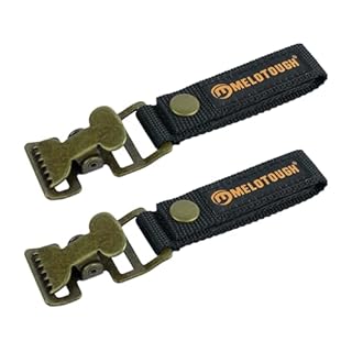 MELOTOUGH Tactical Glove Clips for Work Glove Holder Strap with Metal Alligator Clip for Construction (Black 2pcs)