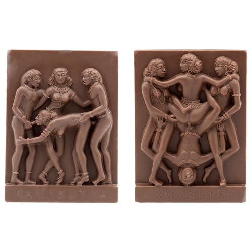 SMASH ME Confiserie Erotische Schokolade – Penis, Busen, Vagina & Kamasutra – Geschenk für JGA, Geburtstag & Party – Scherzartikel aus Schokolade – 35 g bis 250 g (Kamasutra Tafeln groß 2er Set 100g)