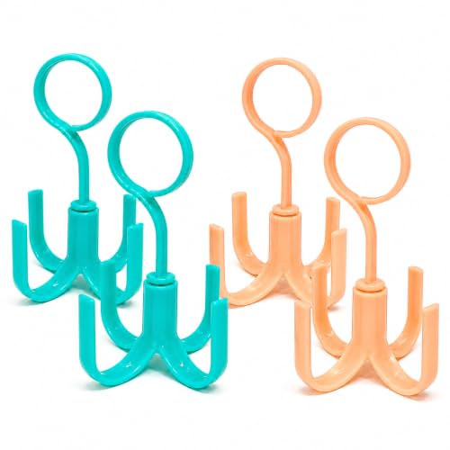 Image of Heda Multi-Function 360 Rotatable 4-Claw Hook Hangers | Space Saving Closet Organizer for Clothes, Bags & Accessories | Multicolor (4)