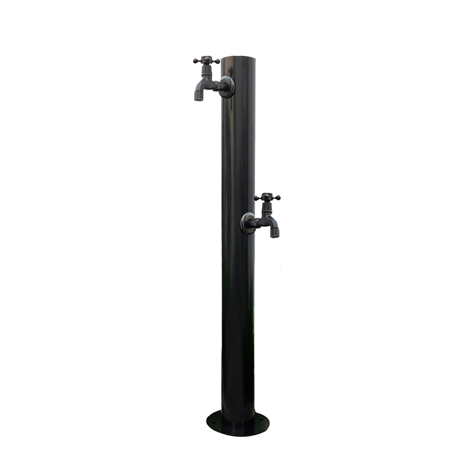 WOTZOV Faucet Water Column,Freestanding Garden Water Column Faucet - Antifreeze Outdoor Tap With 2 Water Fountain Posts For Irrigation & Washing - Black，Black4