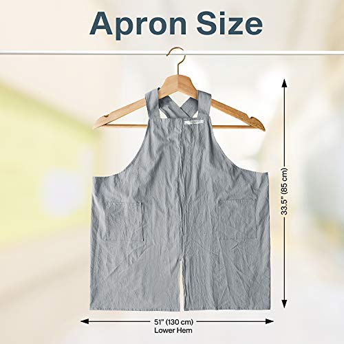 Hanee Cotton Aprons For Women And Men | Cross-Back Apron With Pockets (Gray) #TOP4