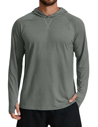 Reviews de Color Verde Militar los mejores 5. 41 COOFANDY Sudadera con capucha de manga larga para hombre, ligera, con protección solar UPF 50+, de secado rápido, color verde militar
