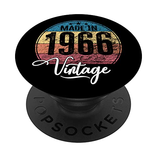 Birthday Vintage Año de nacimiento 1966 Cumpleaños bday PopSockets PopGrip Intercambiable