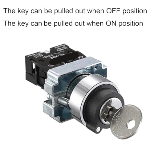 Gebildet Key Switch 2 Position Maintained 1NO Latching Rotary Key Switch 10A 440V XB2-10Y/21.(2 Position Maintained) by Gebildet - Image 2