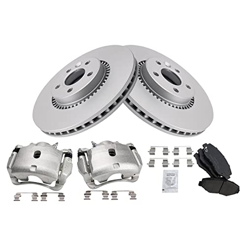 Image of TRQ Front Brake Pad and Rotor Set Ceramic G Coated Rotors Calipers | For 2012-2015 Honda CR-V