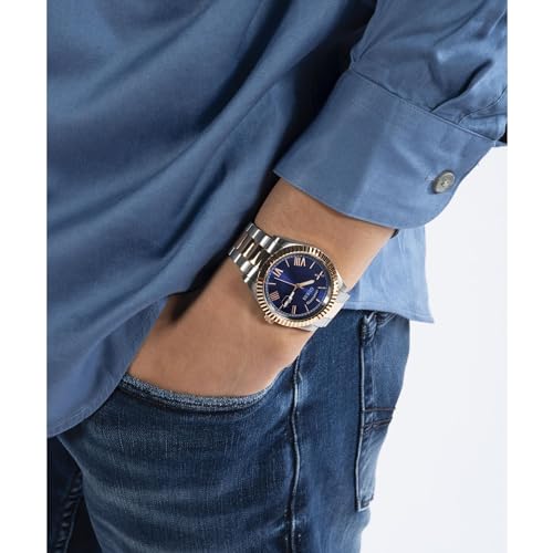 GUESS Men's Stainless Steel Analog Blue Dial Two-Tone Band Watch-Gw0265G12 - Image 6