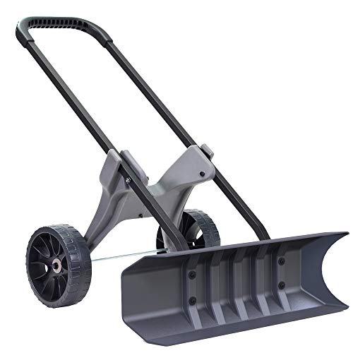 Power Dynamics 30 Inch SnoDozer Rolling Snow Shovel on Wheels - Made in USA Foldable for Easy Storage Ergonomic Snow Removal Plow with Heavy Duty Tires