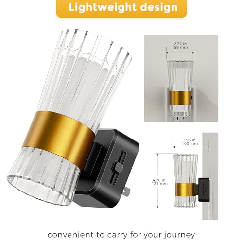 Image of L LOHAS LED Night Light, Night Lights Plug into Wall, 3000K Soft Warm 0-100LM Adjustable Modern Night Lights,Automatic Nightlights Pulg in with Dusk to Dawn Sensor for Rooms Bathroom Hallway Decor