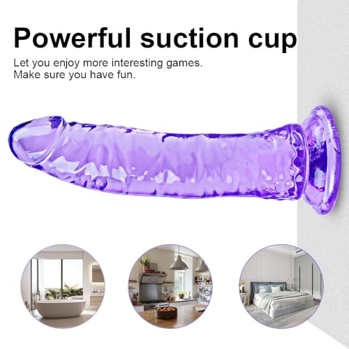 Miniatura 2 de Juego De Consolador Morado 16,5 Cm 19 Cm 24,5 Cm Consolador Con Ventosa Realista Pequeño Grande Grande Compatible Con Arnés Con Correa, Adecuado Para Usuarios Principiantes Y Avanzados