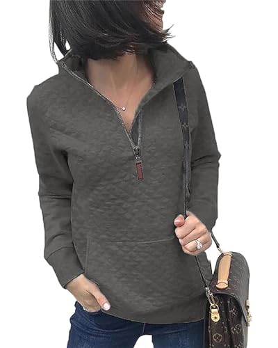 Women Quilted Lightweight Zip Sweatshirt