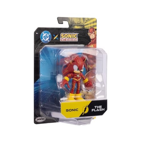 DC x Sonic als The Flash 6 cm Actionfigur, offiziell lizenziert von Jakks Pacific, hochbeweglich und detailreich gestaltet, Sammlerverpackung