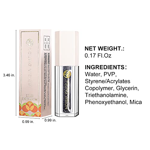 Young Vision Liquid Glitter Eyeshadow, Metallic & Shimmer & Glow Shades,Quick-Drying, Waterproof, Non-Sticky,0.17 Fl Oz #TOP5