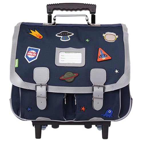Trousse simple 1L et cartable IKKS Navy gris pour protéger le matériel scolaire