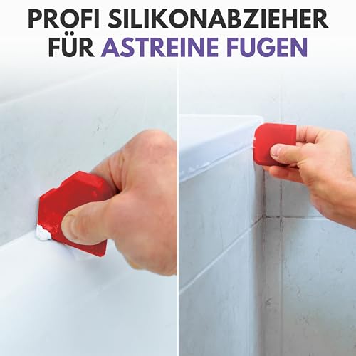 Filzada® Silikon Abzieher Fugen - 5er Set - Fugenglätter Silikon - Profi Silikon Fugenglätter - Silikonfugen Abzieher - Fugenspachtel - Silikonspachtel - Silikonabzieher/Fugenabzieher 5 pcs