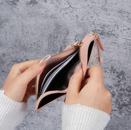 Wallet Women,Classic Faux Leather Women'S Wallet,Multi-Function Mini Bifold with Snap Closure Large Capacity Coin Purse,Multiple Card Slots,Polyester Lined,Slip Pockets for Credit Cards & ID (Black)3