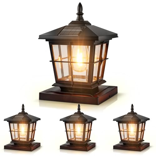 JOFIOS Solar Post Cap Light 4pack,3 Color Temps,fit 4x4/5x5 Deck Fence Post