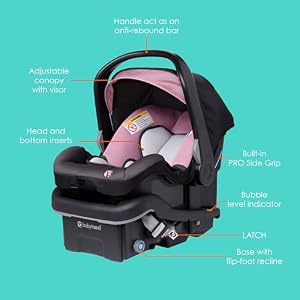 Baby Trend EZ-Lift™ PRO Infant Car Seat, Dash Rose – Lightweight Premium Carry, Plush Infant Cushioning, Adjustable Harness Support — photo 2 of 6