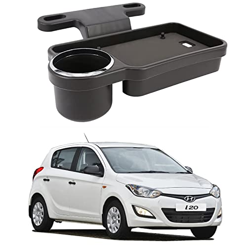 Image of Oshotto (FT-04) Foldable Car Auto Headrest Rear Back Seat Table Drink Food Cup Tray Holder Compatible with Hyundai i20 (2008-2012) - Black