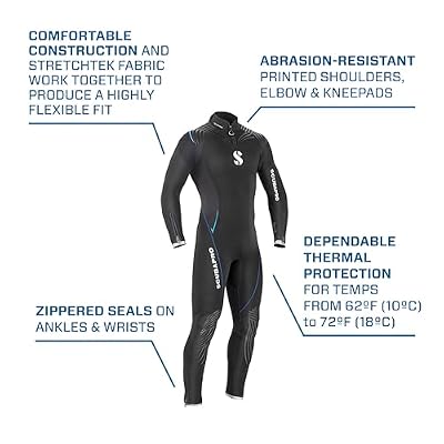 SCUBAPRO Definition Steamer 5 mm Men's Diving Wetsuit (Black/Blue, Medium Short)
