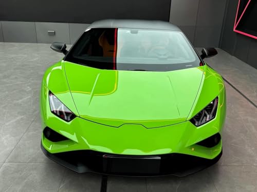 Image of LZLRUN High Gloss Vinyl Realistic Paint Wrap Roll Car Sticker Film Decal Bubble Free Come with Installation Tool Set (Green, 1.5ft x 5ft)