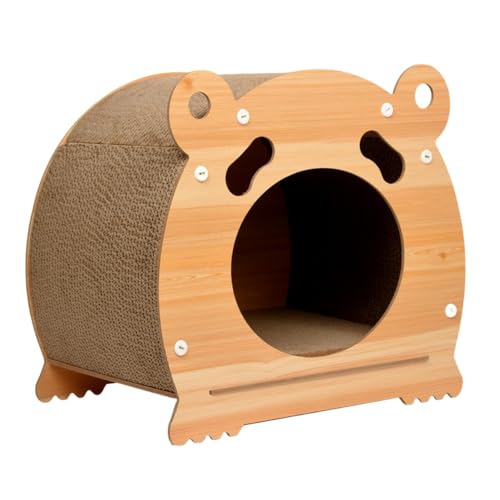 AOUTN猫ベッド、猫のおもちゃ、組み立て簡単、高密度段ボール猫ベッド、ストレス解消、通気性、段ボールベッド、運動を促進 (C)