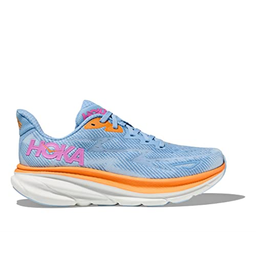 Hoka Women's Clifton 9 Wide Shoes (Airy Blue/Ice Water, Us_Footwear_Size_System, Adult, Women, Numeric, Wide, Numeric_8) #TOP1