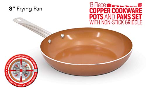 Luxury Copper Cookware Pots and Pans Set with Non-Stick Griddle (13-Piece) 4 Gallery Image