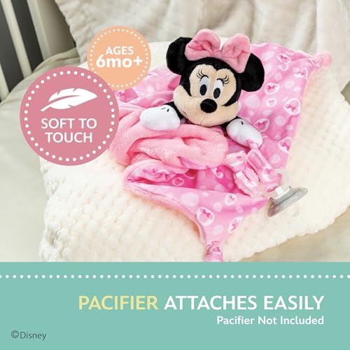 Image of KIDS PREFERRED Disney Baby Minnie Mouse Plush Stuffed Animal Snuggler Lovey Security Blanket - Pink,13.18 inch x 13.18 inch x 3.62 inch