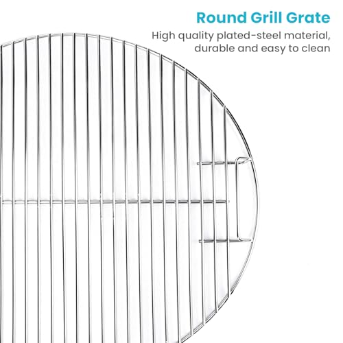 GRISUN Grillrost Rund 45 cm, Ersatz für Weber 47 cm Kugelgrill, One-Touch, Bar-B-Kettle, Smokey Mountain, Jumbo Joe, Kettle, kompatibel mit Weber 7432 Holzkohlegrill