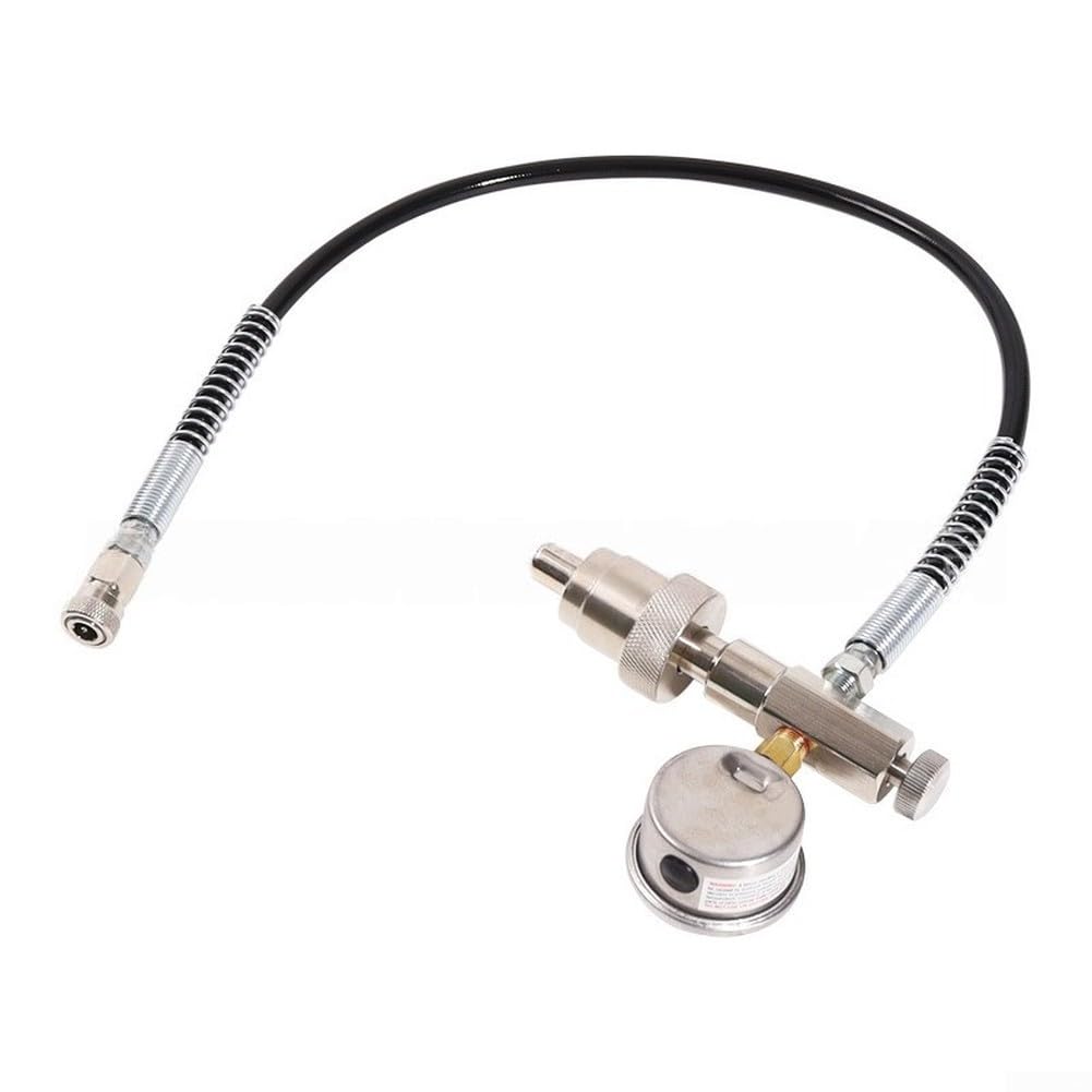 CGA347 Manometro subacqueo con tubo ad alta pressione da 61 cm, bagliore 6000 PSI per bombole ARA, kit adattatore in acciaio inossidabile e ottone