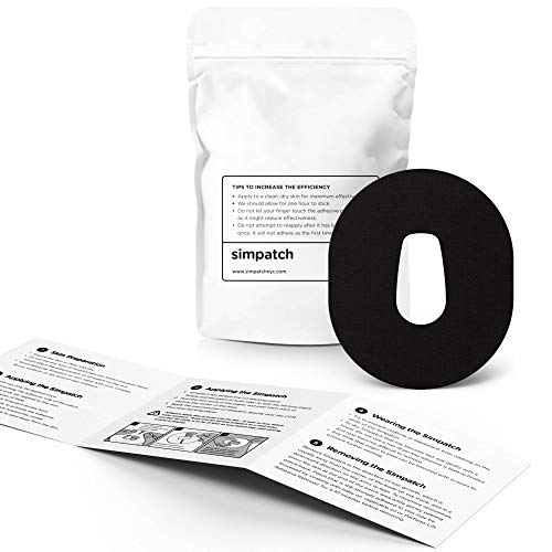 SIMPATCH Adhesive Patch for Dexcom G6 - Pack of 25 - Multiple Colors Available (Black)