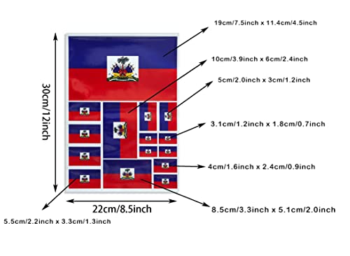 Image of CANTENDO 3Pack Haiti Flag Decal - Haiti Flags Reflective Vinyl Car Stickers - for Car Window Bumper Waterproof Sticker (12 x 8.5 Inch)