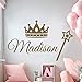 EGD Multiple Font Custom Name with Crown and Scepter Princess Wall Decals I Personalized Wall Decor for Girl Bedroom I Elegant Decor I Multiple Elements Options for Customization