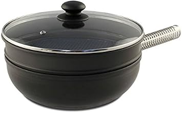 LloydPans Kitchenware 12 Inch 3.6 Quart Stir Fry Wok and Steamer Set