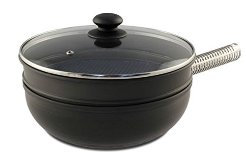 Wok de aluminio de 12 pulgadas y 3.6 cuartos con estuche