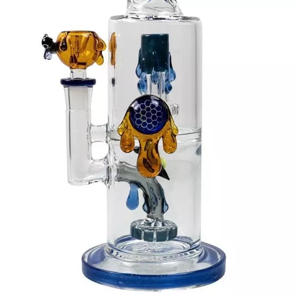 Calvo Glass | Pipa de Agua - Double Shower Honey Drips 35 Cm
