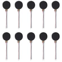 DIANN 10pcs Mini Vibration Motors DC 3V 12000rpm Flat Coin Button-Type Micro Vibrating Motor 10mmx3.4mm for Mobile Cell Phone Pager Tablet Household Appliances