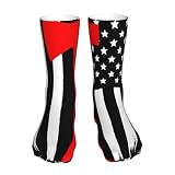 Refruju Firefighters Usa Flag Print Crew Socks For...
