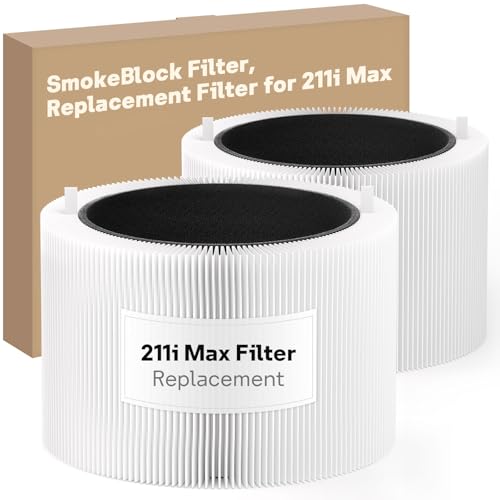 Leemone 2 Pack Blue Pure 211i Max SmokeBlock Filter Replacement Compatible with Blue Pure 211i Max Air Purifier, Compare to Part #F2MAX