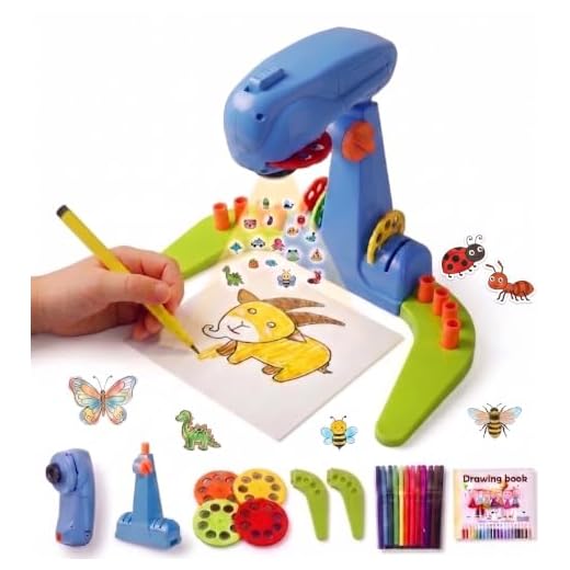 Kids Projection Drawing Sketcher,Intelligent Drawing Projector Machine with 32cartoon patters and 12color Brushes,Adjustable Drawing Pattern Size Smart Sketcher for Children Learn to Draw and Sketch