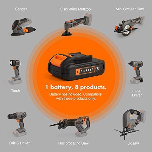 VonHaus E-Series Cordless Jigsaw Handheld 18V Electric Jigsaw with 3 Stage Pendulum Action Rechargeable Batteries 2.0 Ah Battery and Charger Included